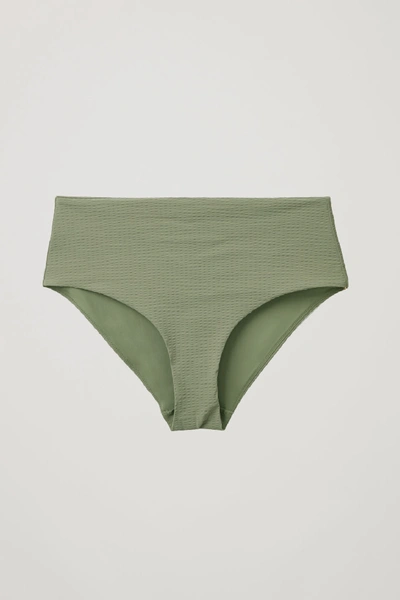 Shop Cos High Waisted Bikini Briefs In Green