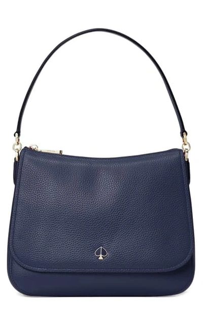 Shop Kate Spade Medium Polly Leather Bag In Blazer Blue
