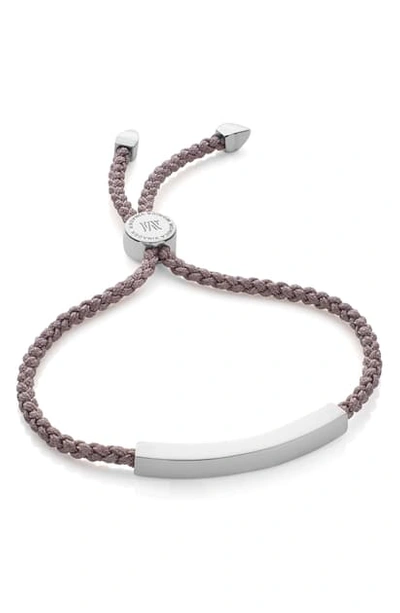 Shop Monica Vinader Engravable Linear Friendship Bracelet In Silver/ Mink