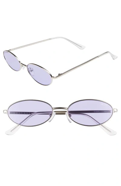 Shop Quay Clout 54mm Round Sunglasses In Silver/ Violet