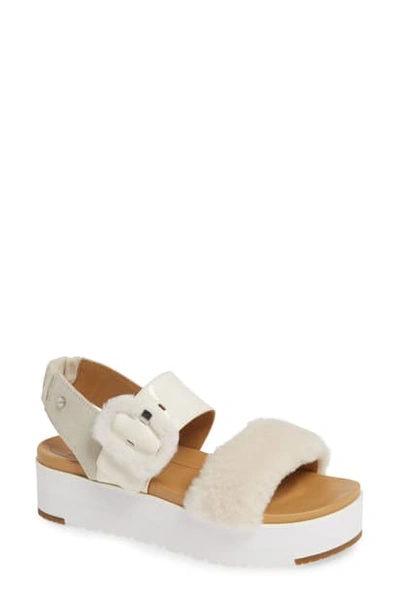 Shop Ugg Le Fluff Flatform Sandal In Jasmine Suede