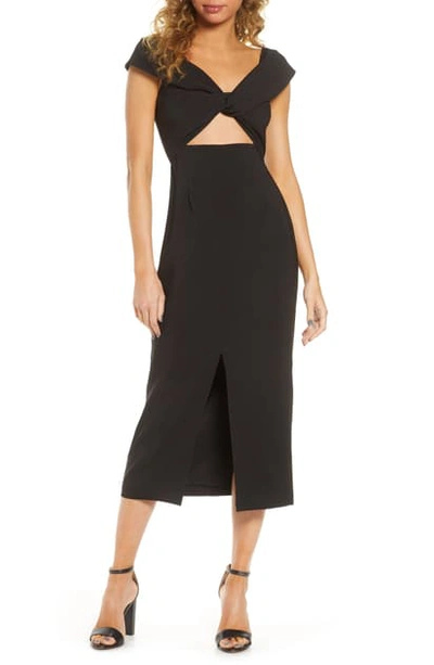 Shop Finders Keepers Mae Slit Midi Dress In Black