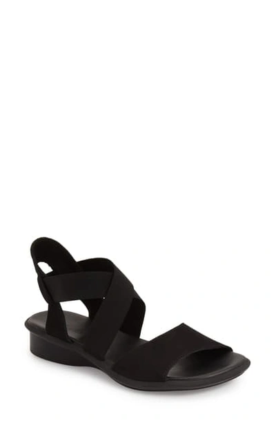 Shop Arche 'satia' Sandal In Black Nubuck Leather