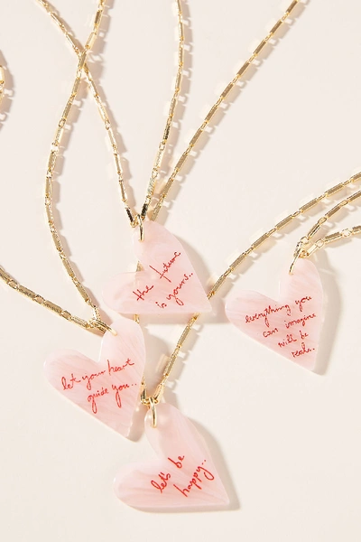 Shop Wald Berlin Conversation Heart Pendant Necklace In Pink
