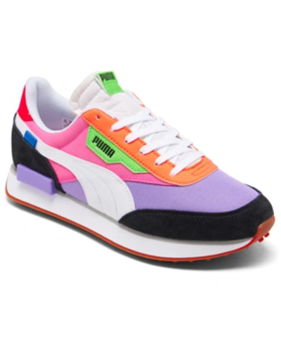 Shop Puma Women's Future Rider Play On Running Sneakers From Finish Line In Purple