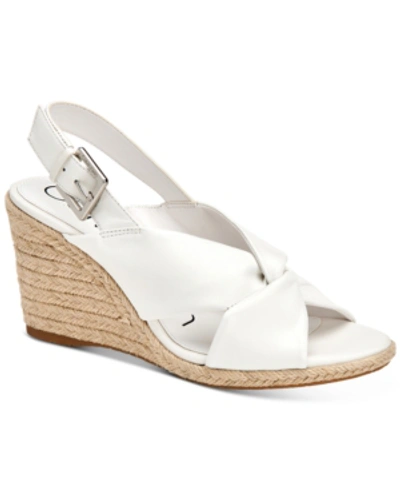 Shop Calvin Klein Women's Brennah Wedge Sandals Women's Shoes In White