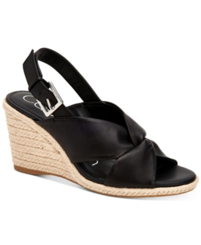 Shop Calvin Klein Women's Brennah Wedge Sandals Women's Shoes In Black