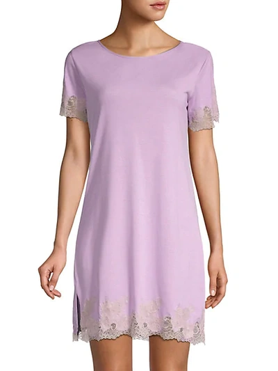 Shop Natori Lace Trimmed Sleepshirt In Lilac