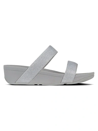 Shop Fitflop Lottie Glitzy Wedge Slides In Silver