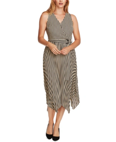 Shop Vince Camuto Striped Belted Dress In Light Stone