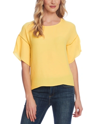 Shop Vince Camuto Tulip-sleeve Blouse In Primrose Yellow