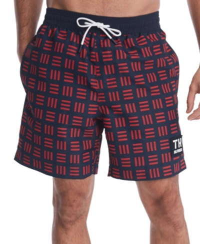 Shop Tommy Hilfiger Men's Riley Swim Trunks, Created For Macy's In Apple Red