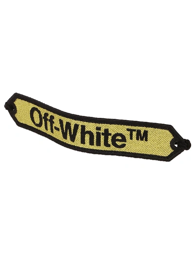 Shop Off-white Offwhite Macrame Bracelet In Yellow Black