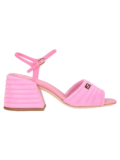 Shop Fendi Sling Back Sandals In Lipstick