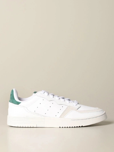 Shop Adidas Originals Leather Sneakers In White