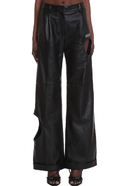 Shop Off-white Meteor Formal Pants In Black Leather