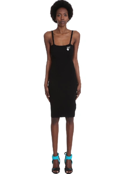Shop Off-white Basic Long Dres Dress In Black Viscose