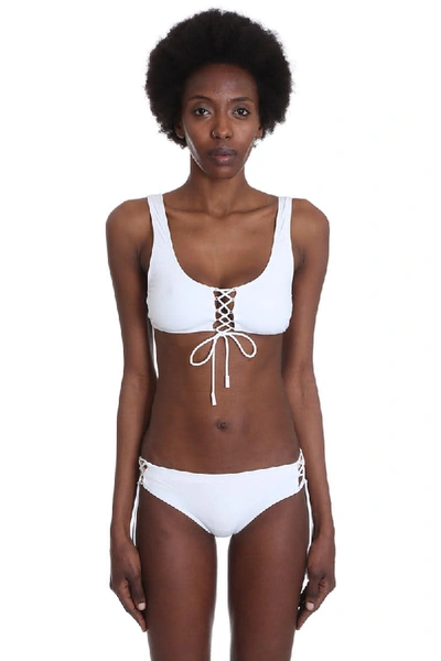 Shop Off-white Tie Bikini Beachwear In White Polyamide