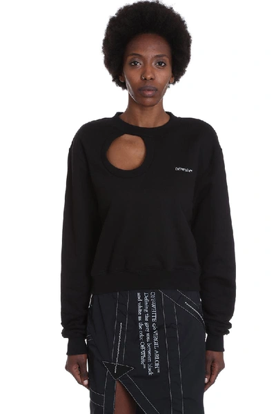 Shop Off-white Meteor Crewneck Sweatshirt In Black Cotton
