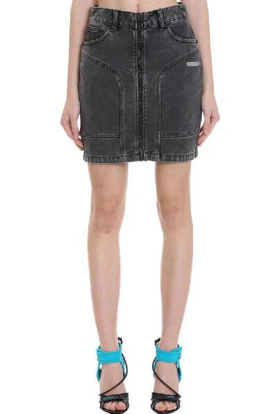 Shop Off-white Pocket Skirt Skirt In Black Denim