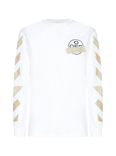 Shop Off-white Short Sleeve T-shirt In White Beige