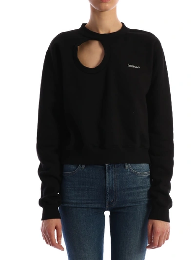 Shop Off-white Cut Here Sweatshirt In Black