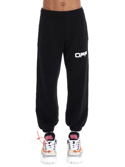 Shop Off-white Airport Tape Sweatpants In Black
