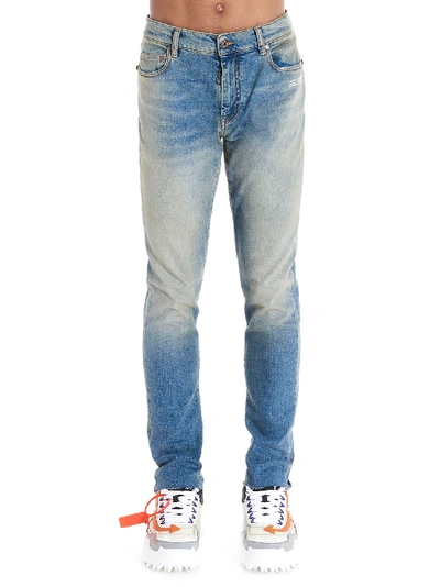 Shop Off-white Vintage Wash Jeans In Light Blue