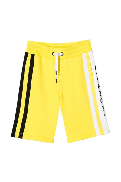 Shop Givenchy Kids Shorts With Striped Detail In Giallo