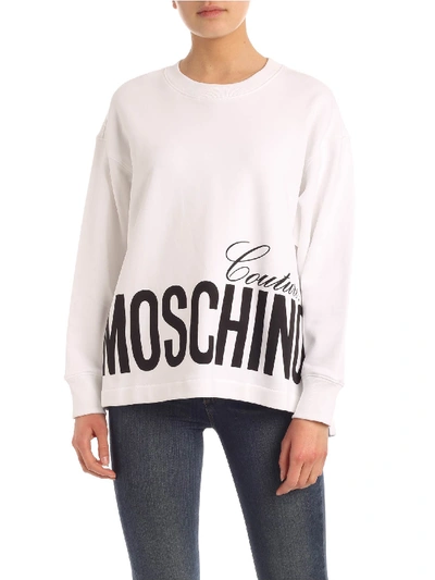 Shop Moschino Print Sweatshirt In White