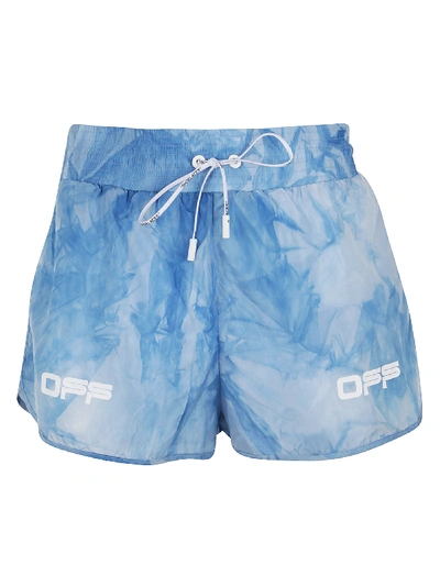 Shop Off-white Active Tie Dye Shorts In All Over White