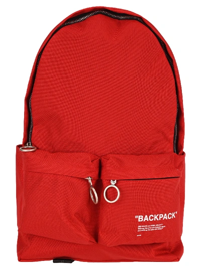 Shop Off-white Off White Quote Backpack In Red