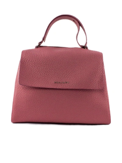 Shop Orciani Pink Leather Sveva Bag In Rosa
