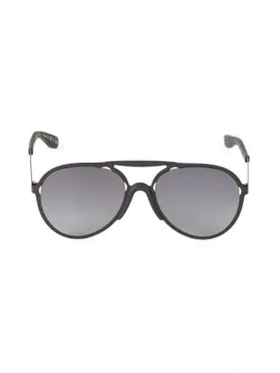 Shop Givenchy 57mm Silicone Trim Aviator Sunglasses In Black