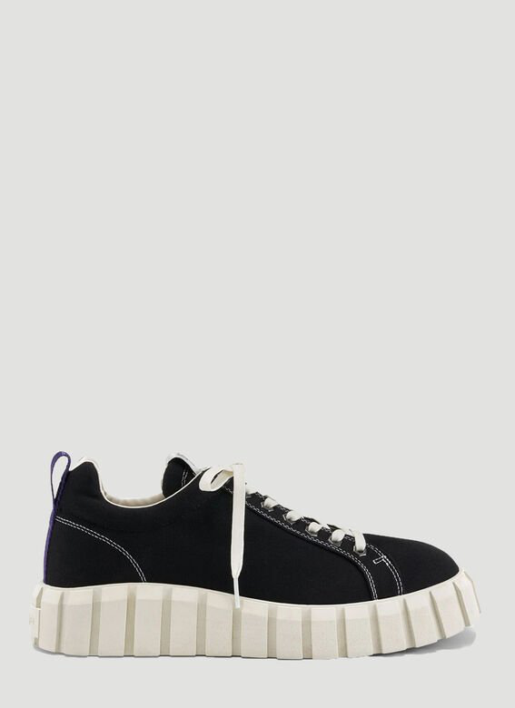 Eytys Odessa Corrugated Rubber-sole Canvas Trainers In Black | ModeSens