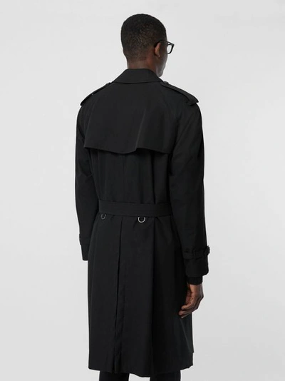 Shop Burberry Long Lightweight Westminster Trench Coat In Black