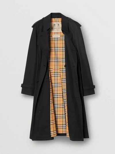 Shop Burberry Long Lightweight Westminster Trench Coat In Black