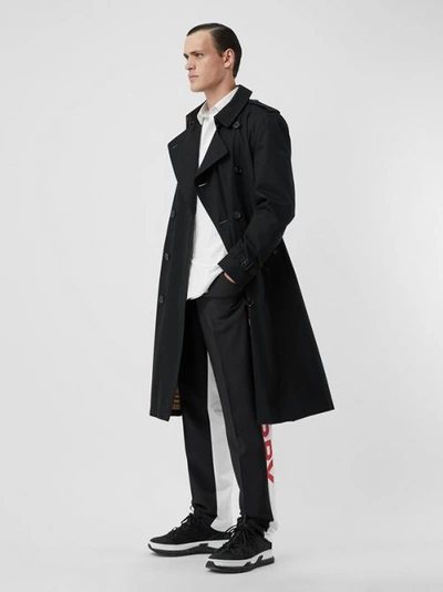 Shop Burberry The Long Kensington Heritage Trench Coat In Black