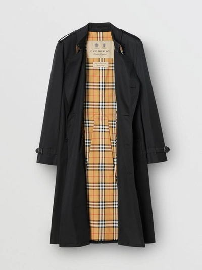 Shop Burberry The Long Kensington Heritage Trench Coat In Black