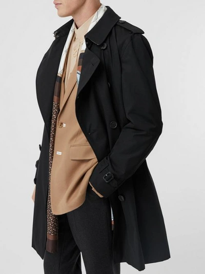 Shop Burberry The Midlength Kensington Heritage Trench Coat In Black