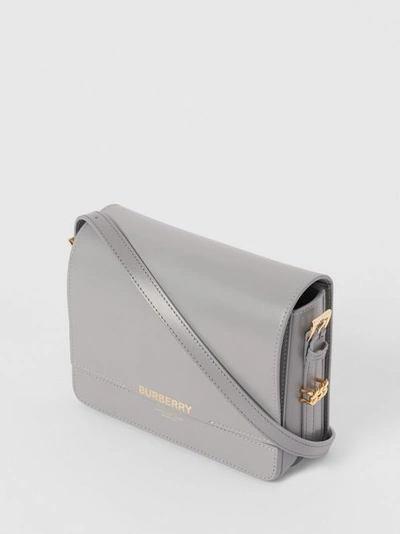 Burberry Small Two-tone Leather Grace Bag In Heather Grey/cloud Grey |  ModeSens