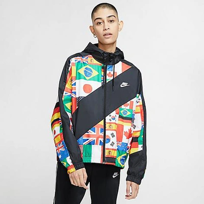 Shop Nike Women's Sportswear Flag Jacket In Black