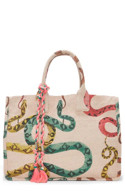 Shop Vince Camuto Orla Canvas Tote In Coiled Snakes Pink