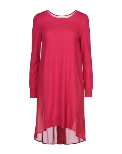 Shop Atos Lombardini Short Dress In Fuchsia