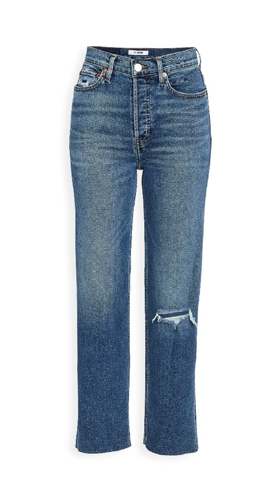 Shop Re/done 70s Stove Pipe Jeans In Dark Worn 2
