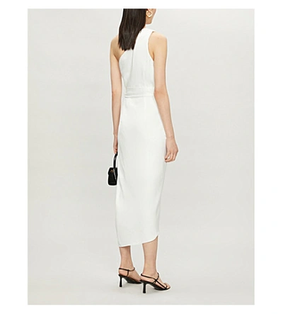 Shop Ted Baker Womens Ivory Gabie One-shoulder Satin-crepe Midi Dress 14