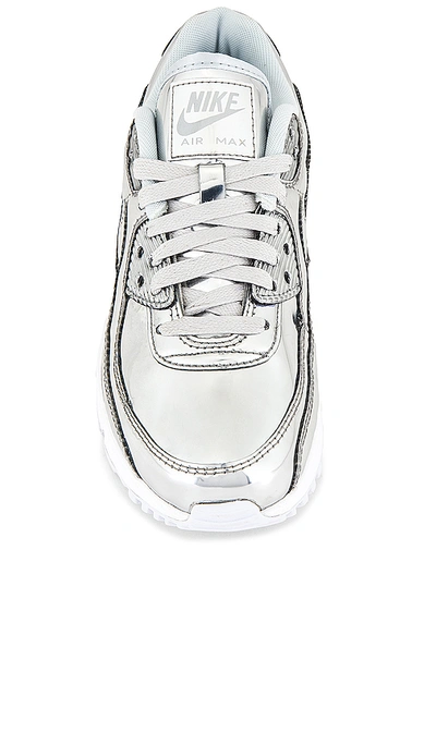 Shop Nike Air Max 90 Liquid Metal Sneaker In Chrome  Pure Platinum & White