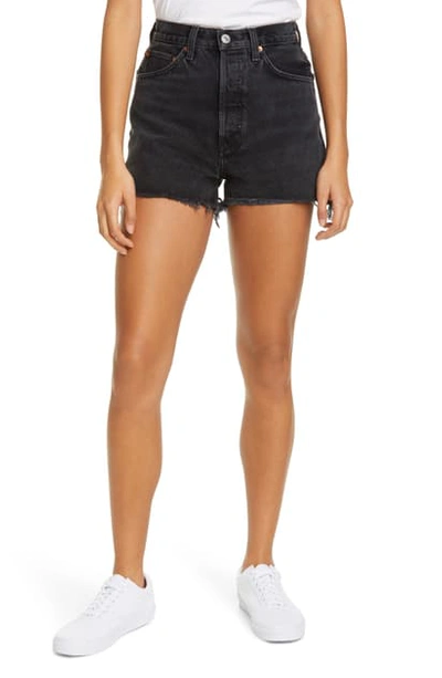 Shop Re/done '50s Cutoff Denim Shorts In Black 3