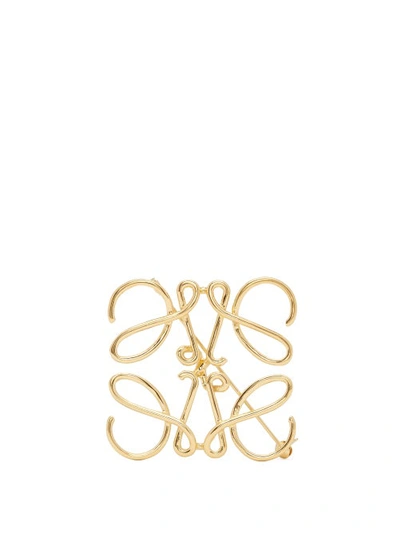 Loewe Anagram Logo Pin Brooch In Gold | ModeSens