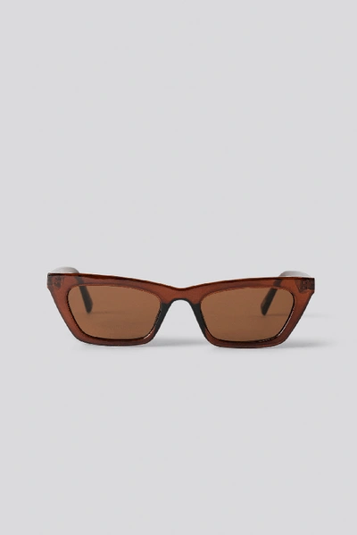 Shop Na-kd Sharp Edge Slim Sunglasses - Brown